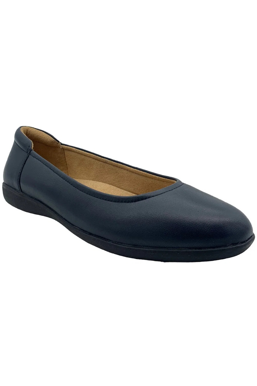 Naturalizer Women's Flexy Flat Leather Navy - Medium